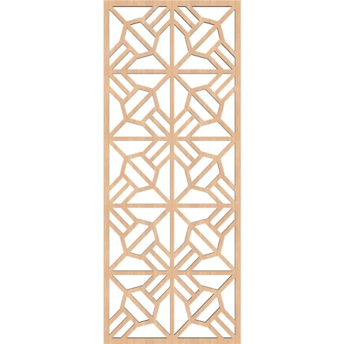 Image of 9 3 /8 inchW x 24 3 /8 inchH x 3 /8 inchT Auburn Decorative Fretwork Wood Wall Panels, Hickory