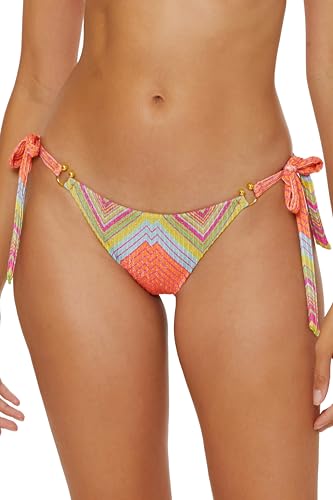 BECCA Women's Summer Sunrise Tie Side Bikini Bottom, Cheeky Coverage, Swimwear Separates