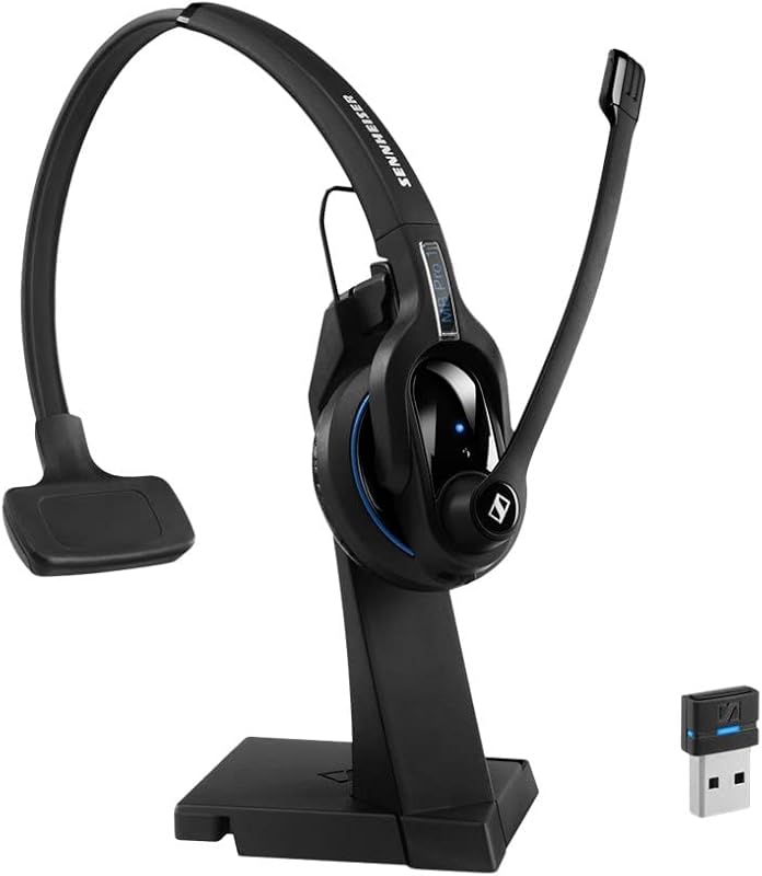 Sennheiser MB Pro 1 UC (506042) - Single-Sided, Dual-Connectivity, Wireless Bluetooth Headset | For Desk/Mobile Phone & Softphone/PC Connection| w/ HD Sound & Major UC Platform Compatibility (Black)