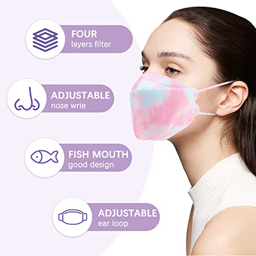 KF94 Mask 60 PCS Individually Wrapped Face Mask 4 Ply Protection 3D