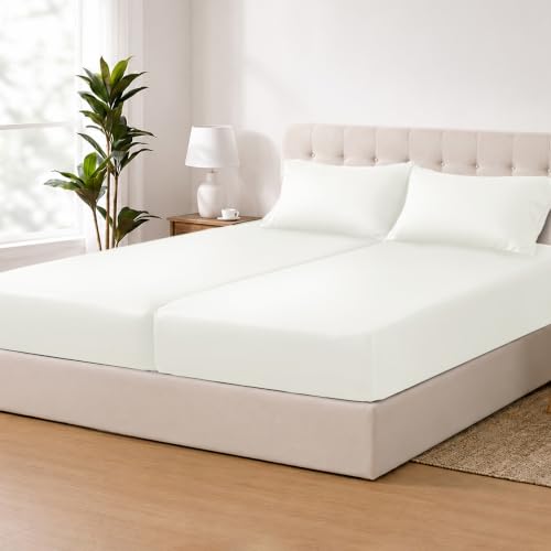 Image of ACCURATEX Cooling Sheets for Hot Sleepers, Split King Size, Ivory
