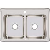 Elkay LR33221 Lustertone Classic Equal Double Bowl Drop-in Stainless Steel Sink