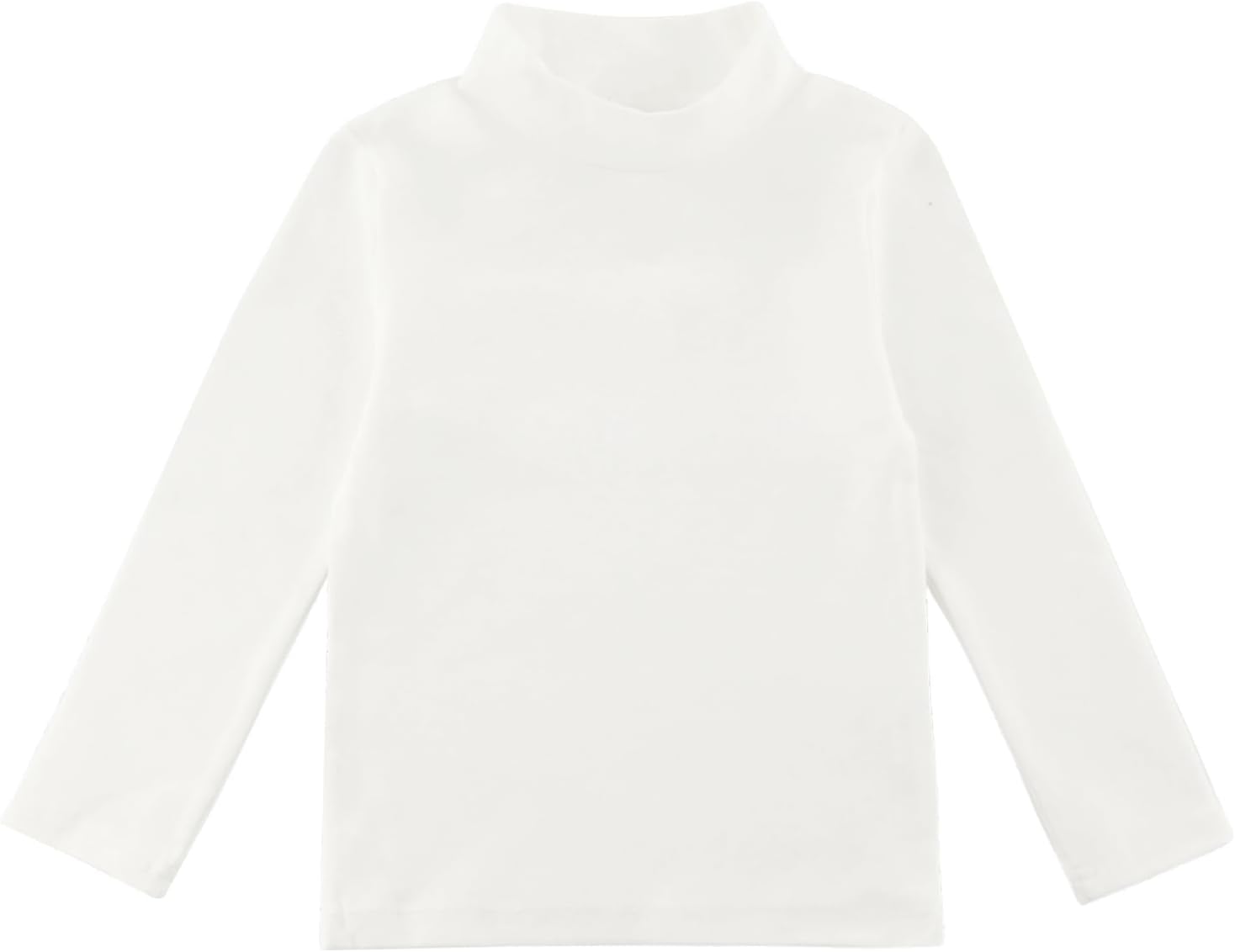 Boys Girls Soft Cotton Long Sleeve Turtleneck Shirts Solid Color Autumn T-Shirt for Kids 2T-8 Years