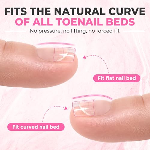 Image of UNA GELLA Half Cover Square Toe Nail Tips For Big Wider Toe, 510Pcs 15Sizes Soft Gel Pre-etched Fake Toenails Press On Nails For Nail Extensions Home DIY Nail Salon
