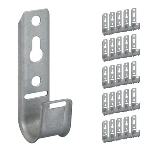 ICC 3/4-Inch Wall Mount J-Hook &ndash; 25-Pack, Cable Support 3/4' J Hooks Without Retainer Clips...