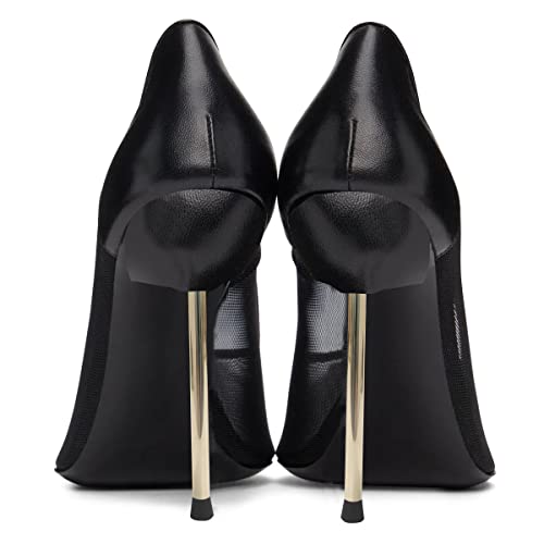 FSJ Women Sexy Mesh Pointed Toe Stiletto High Heel Pumps Slip On Elegant Party Dress Formal Ladies Shoes Size 4-15 US4