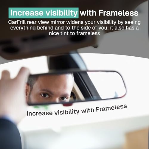 Image of CarFrill 11.8 inch Universal Interior Rear View Mirror for Driving Test, Learner Instructor | Anti-Glare Rear View Mirror for Car SUV CRV Trucks | Clip-On Wide Angle Convex Mirror.