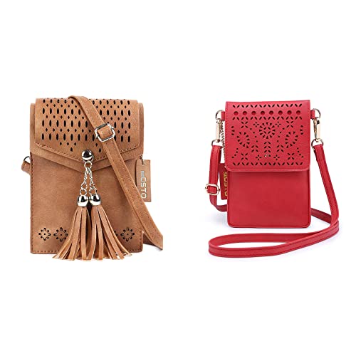 seOSTO Tassel Cell Phone Purse Holder Wallet, Small Crossbody Purse Touchscreen Purse for Women