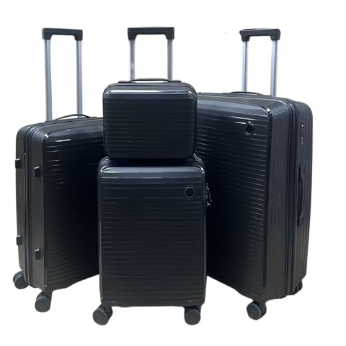 Suprills 4-Piece Luggage Set - Lightweight PP Shell Trolley Case with TSA Lock, Cabin Suitcase, 20" 24" 28" Suitcases, 14" Beauty Case, 360° Spinner Wheels - Image 3