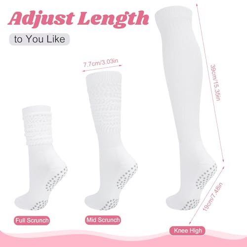 Jspupifip 4 Pairs Pilates Socks with Grips for Women, Yoga Slouch Socks for Barre Workout Hospital2
