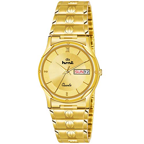 Image of HMT DLX HQ 701, 23k Original Gold Plated Analog with Day and Date Function Watch - for Men