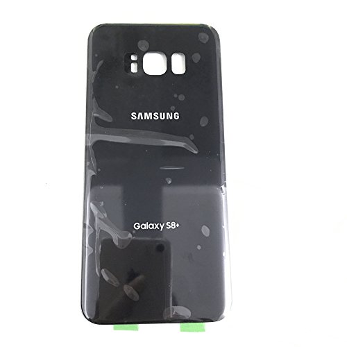 Battery Door Back Cover Glass Housing Case Battery Cover Adhesive for Samsung Galaxy S8 Plus G955 Two Logo (Black)