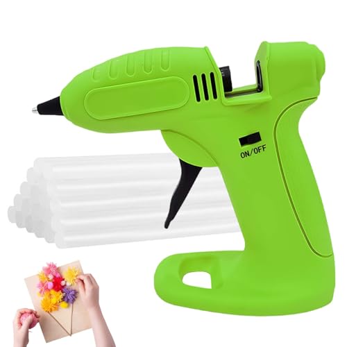 Mini pistola de pegamento, herramienta de calentamiento antigoteo de aluminio | Termofusible de precisión inalámbrico recargable por USB 182 G – Esta máquina portátil de fabricación incluye 30 palos