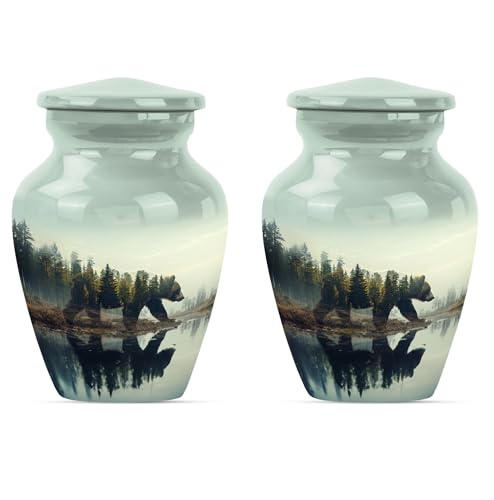 Image of Bear Urn - Memorial Keepsakes - Adult Urns for Human Ashes - Pack of 2 (3 inch)