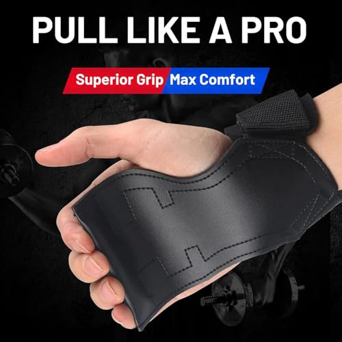 Image of INDIAHUNK 2026 Weight Lifting Grips Premium Powerlifting Straps with Neoprene Padded Wrist Support for Deadlifts, Pull-Ups, Rows, Cross Training & Bodybuilding | Heavy Duty Make in India - Blue