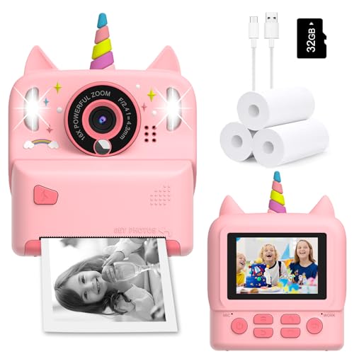 Instant Print Camera for Kids - Christmas Birthday Gift Toy for Girl Boy Age 3-9, Children - image 1