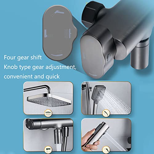 Ensemble combiné de douche gris mural de qualité supérieure avec mitigeur - 4