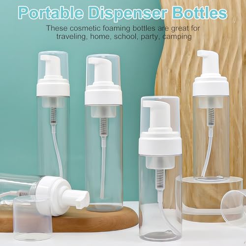 3 Stück 100 ml Leere transparente Kunststoff-Schaumstoff-Pump-Flasche, schäumender Seifenspender, nachfüllbar, Reise-Handseife, schäumend für Seife, Schaum, Handdesinfektionsmittel, Shampoo