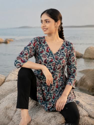 Image of feranoid Women Cotton Angrakha Kurti