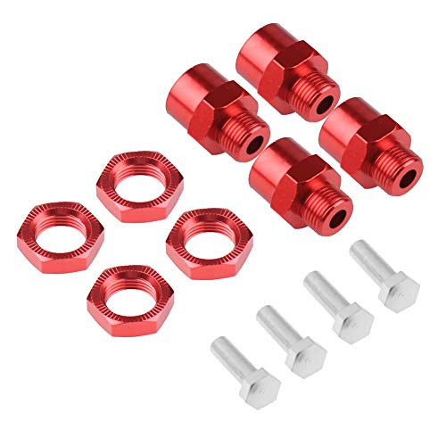 Adaptador de 12 mm a 17 mm de aleación de aluminio rojo para llantas RC 1/8