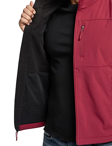 Tsla Men's Sleeveless Softshell Vest, Full-Zip Windbreaker Vest, Outdoor Golf Travel Hiking Vest, Softshell Vest Maroon, Large #TOP5