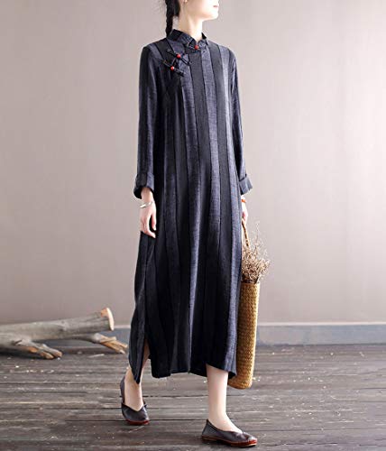 Dreambuilder ドリームビルダー レディース 綿麻 チャイナドレス ワンピース 長袖 さまざまなファッション製品