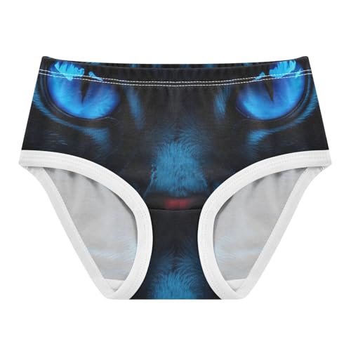 Cotton Toddler Girls Underwear Mysterious Glowing Blue Cat Eyes Cute Panties Girl Animals Briefs Undies Kids 2t