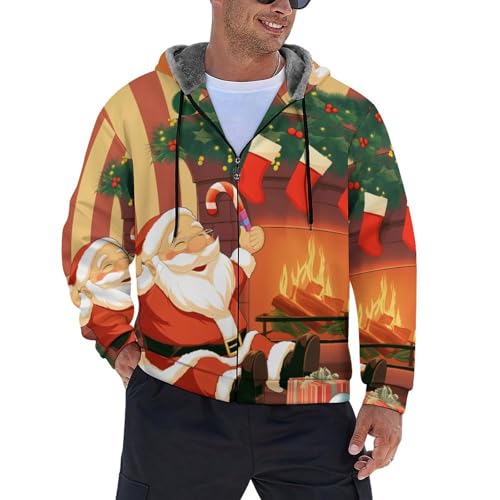 Sweat à capuche zippé homme cheminée : le cadeau de Noël parfait