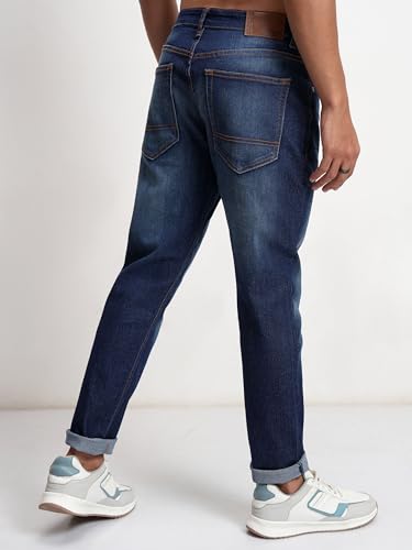 Image of Highlander Mens Tapered Fit Denim Jeans for Man| Regular Length|Mid-Rise|Stretchable Fabric for Comfort fit| Jeans for Man | Men Jeans