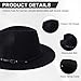 Imagen de Sombrero Fedora ajustable unisex de moda clásico sombrero de ala ancha plana iglesia Derby con hebilla para cinturón jazz sombrero de fieltro Panamá sombrero para hombre y mujer