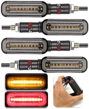 ELTRON TURBO Imported Original Waterproof 100% Flexible Blinker Bright LED Indicators Universal For All Bike Models Motorcycle Turn Signal Lights (Pack of 4, Yellow With Red)