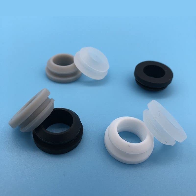 Ojales de goma a presión ， 10 arandelas de goma de silicona de 6 a 10 mm, arandelas de goma de silicona redondas(White,Shds015)