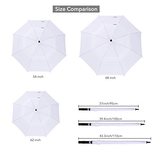 Zekar 54/62/68 Inch Windproof Large Golf Umbrella, Oversized Double Canopy Vented Waterproof Stick Umbrellas Automatic Open For Men Women, Including Wooden Handle Version #TOP2