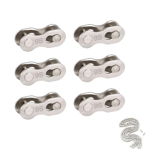 ZMZaoan Cadena de eslabones para bicicleta 6 Pares - Eslabon Rápidos para Bicicleta, Eslabones de Cadena de Bicicleta para Reparación (Montaje/Desmontaje Rapido) (9 velocidades)