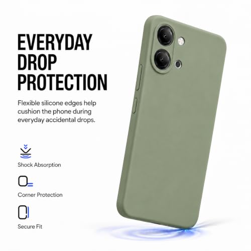 Image of FIRST MART Matte Silicone Back Cover for iQOO Z11 Lite - Green