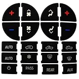 SecosAutoparts AC Panel Decals and Radio Button Repair Decal Set, AC Controls AC Dash Button Sticker Repair Kit, Compatible with GMC, Fit for Chevy Silverado 2006-2014, Fit for Buick Enclave 2008-2012