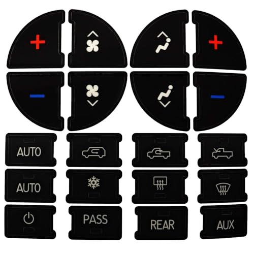 SecosAutoparts AC Panel Decals and Radio Button Repair Decal Set, AC Controls AC Dash Button Sticker Repair Kit, Compatible with GMC, Fit for Chevy Silverado 2006-2014, Fit for Buick Enclave 2008-2012
