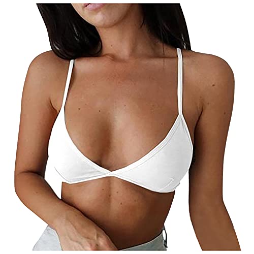 Saingace Non Wired Support Bras for Women Sport Bra Women Silk Bras for Women Triangle Bralette Seamless Sleeping Bra Padded Bralette Lace Lounge Bra Cotton Sports Bras Women White