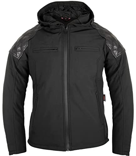 Motorrad Softshelljacke herren mit Protektoren (DE/NL/SE/PL, Alphanumerisch, L, Regular, Regular, Schwarz)