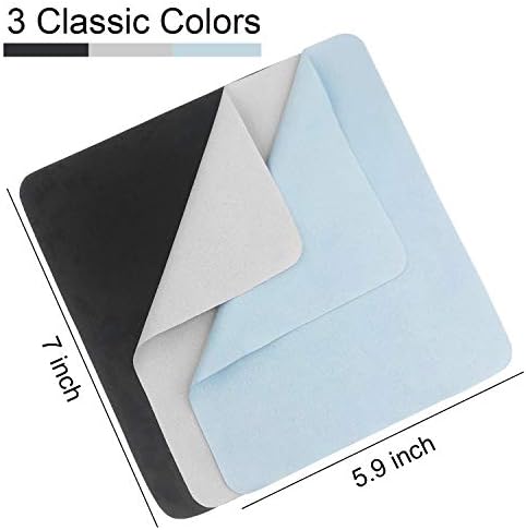 Anvin 15 Pack Microfiber Cleaning Cloths Lint Free Cloth for Cleaning Lenses, Glasses, Electronics Screens, Cell Phone and Other Delicate Surfaces (6x7 Inch, Black/Grey/Light Blue)