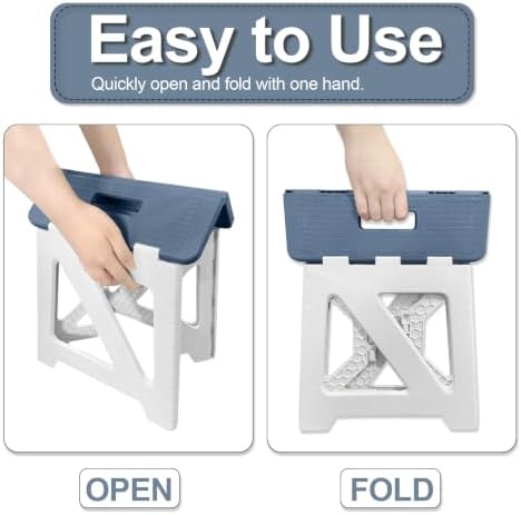 Shower Stool for Shaving Legs, 1 Pack Foot Rest Folding Stool Step to Shave Legs Shaving for Inside Shower Foldable Small Waterproof Plastic Corner Blue/White - 3