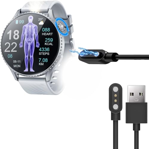 Blueshaweu Ladekabel Kompatibel mit idomars Smartwatch 1,56'' MT800, Kabel Ladegerät Ladestaion für idomars MT800 Smartwatch (USB A, schwarz)