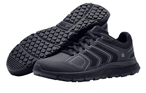 Shoes for Crews Course, Women's Slip Resistant Work Shoes, Water Resistant and Easy Clean, Black, Size 7