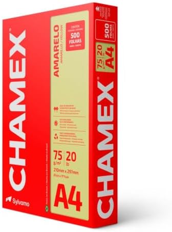 Papel sulfite A4 amarelo 210x297 com 500 fls Colors Chamex