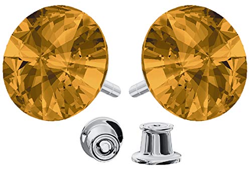 Crystals & Stones * * Rivoli * * 12 mm * Topaz * 925 plata pendientes Cover