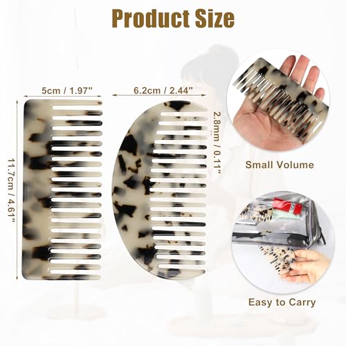 Peine ancho de acetato para cabello rizado miniatura 4