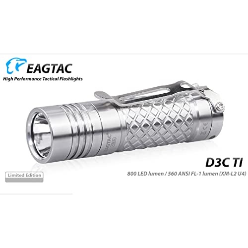 Eagletac D3C Clicky Titanium Mkii 800 Lumen Ultra-Compact Everyday Carry Flashlight With Lumentac Battery #TOP2