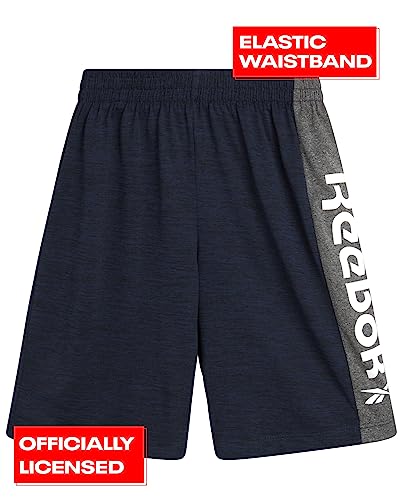 Reebok Boys' Active Shorts Set - 3 Piece Performance T-Shirt, Tank Top, And Shorts - Athletic Clothing Set For Boys (8-12), Size 8, Aruba Blue/Heather Grey/Dark Navy #TOP4