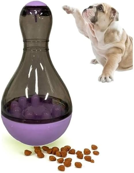 Genérico Juguetes INTERACTIVOS para Perros Y Gatos,PEQUEÑO Y Mediano,Bola Pelota DISPENSADOR Comida Perros Y DISPENSADOR Comida Gatos,Juguete Indestructible para MORDER ANTIESTRES.