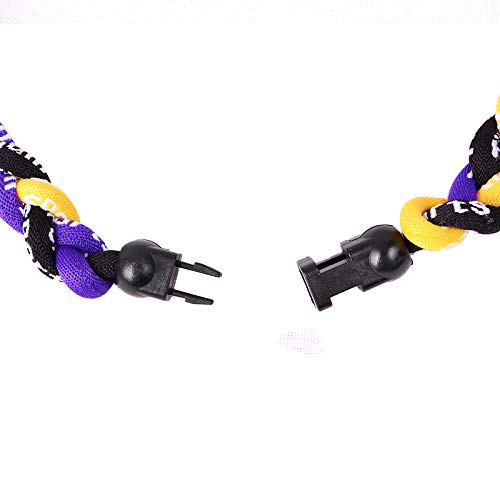 Mapofbeauty 22 Inch 3 Rope Special Sport Nylon Braided Rope Three Color Necklace (Purple/Yellow/Black) #TOP6